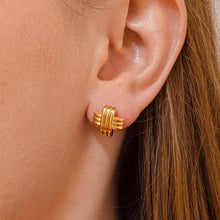 Load image into Gallery viewer, Everyday triple cross stud earrings - gold
