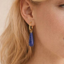 Load image into Gallery viewer, Everyday drop hoops - lapis
