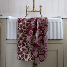 Load image into Gallery viewer, Fig tree tea towels - ruby - 2 pack

