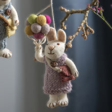 Load image into Gallery viewer, White bunny girl with lavender dress &amp; balloons
