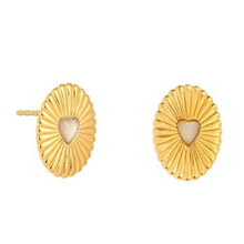 Load image into Gallery viewer, Celeste moonstone heart stud earrings - gold
