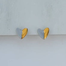 Load image into Gallery viewer, Ceramic hearts stud earrings
