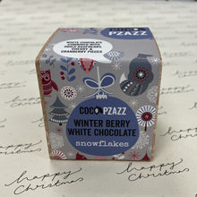 Load image into Gallery viewer, Dark chocolate &amp; raspberry snowflakes
