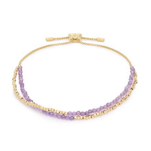Load image into Gallery viewer, Juniper gold &amp; amethyst double strand bracelet
