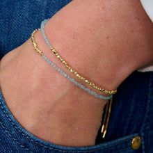 Load image into Gallery viewer, Juniper gold &amp; blue topaz double strand bracelet
