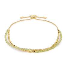 Load image into Gallery viewer, Juniper peridot &amp; gold multi-strand bracelet
