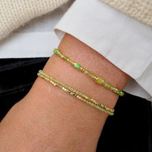 Load image into Gallery viewer, Juniper peridot &amp; gold multi-strand bracelet

