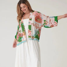 Load image into Gallery viewer, Kitsch bouquet kimono - green
