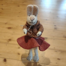 Load image into Gallery viewer, White bunny with rose skirt &amp; jacket - large

