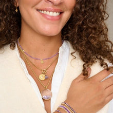 Load image into Gallery viewer, Leilani gemstone locket - gold - amethyst
