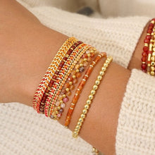 Load image into Gallery viewer, Marisol gold &amp; orange agate gemstone bracelet
