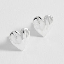 Load image into Gallery viewer, Molten heart studs - silver

