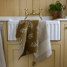 Load image into Gallery viewer, Olive grove print &amp; kumas stripe tea towels - 2 pack
