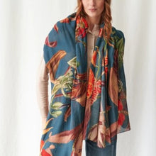 Load image into Gallery viewer, Orchid wool scarf - teal

