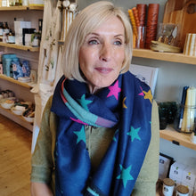 Load image into Gallery viewer, Multi stars scarf - navy
