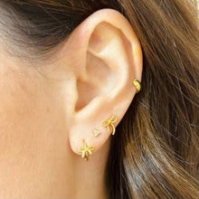 Load image into Gallery viewer, Ribbon bow hoop earrings - silver or gold
