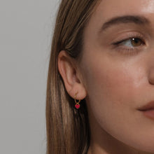 Load image into Gallery viewer, Heart enamel earrings - ruby
