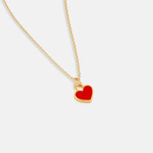 Load image into Gallery viewer, Heart enamel necklace - ruby
