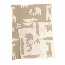 Load image into Gallery viewer, Safari blanket - grey &amp; white
