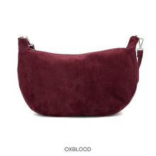 Load image into Gallery viewer, Suede leather half moon bag - large - various colours
