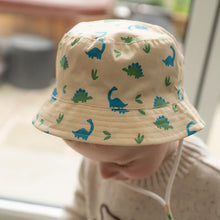 Load image into Gallery viewer, Sun hat - dinos (blue/green)
