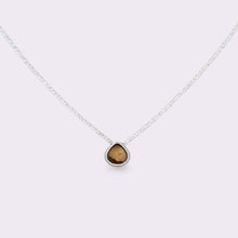 Load image into Gallery viewer, Tigers eye tear drop stone necklace - silver
