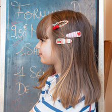 Load image into Gallery viewer, Cherry stripe fabric clip set
