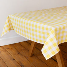 Load image into Gallery viewer, Gingham table cloth - yellow
