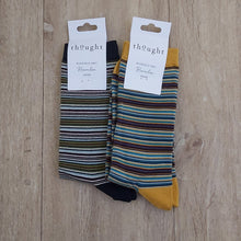 Load image into Gallery viewer, Michele bamboo striped socks - dark navy
