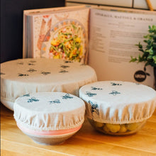 Load image into Gallery viewer, Bee reusable bowl covers - set of 3
