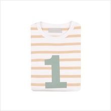 Load image into Gallery viewer, No 1 t-shirt - biscuit breton (green number)
