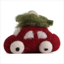 Load image into Gallery viewer, Christmas decoration - small red car with tree
