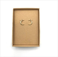 Load image into Gallery viewer, Celestial textured moon earrings
