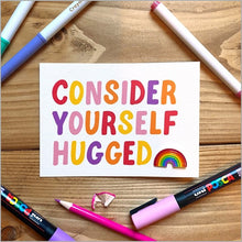 Load image into Gallery viewer, Consider yourself hugged card &amp; pin
