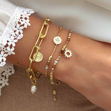 Load image into Gallery viewer, Dalim honey gemstone &amp; sunburst charm bracelet
