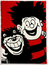 Load image into Gallery viewer, Dennis the menace hugs Knasher framed print
