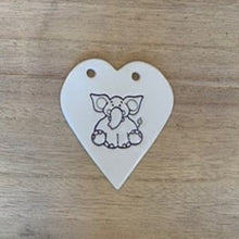 Load image into Gallery viewer, Elephant handmade ceramic heart
