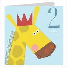 Load image into Gallery viewer, Age two giraffe card

