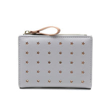 Load image into Gallery viewer, Compact purse with rose gold stars - grey
