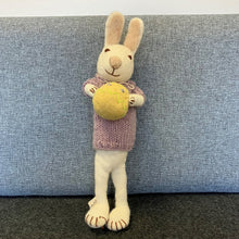 Load image into Gallery viewer, White bunny with blue trousers &amp; bag - large

