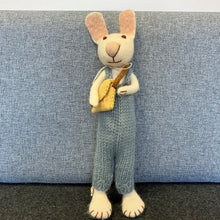 Load image into Gallery viewer, White bunny with blue trousers &amp; bag - large
