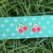 Load image into Gallery viewer, Cherry enamel earrings
