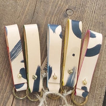 Load image into Gallery viewer, Leather loop keyrings with coloured edges
