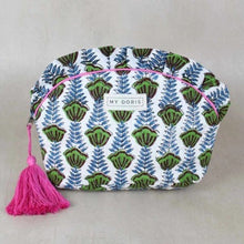 Load image into Gallery viewer, Block print floral print eye mask &amp; bag

