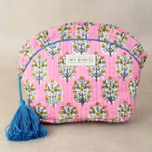 Load image into Gallery viewer, Block print floral print eye mask &amp; bag
