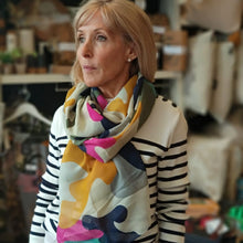 Load image into Gallery viewer, Mix oversize camo print scarf - khaki
