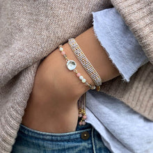 Load image into Gallery viewer, Nervia dusky pink &amp; charm gemstone bracelet
