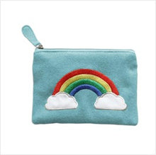 Load image into Gallery viewer, Felt rainbow purse - blue
