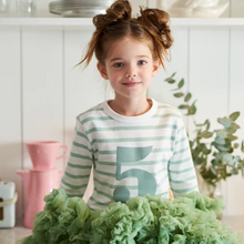Load image into Gallery viewer, No 2 T-shirt - Seafoam &amp; white breton stripe
