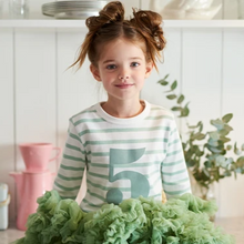 Load image into Gallery viewer, No 4 T-shirt - Seafoam &amp; white breton stripe
